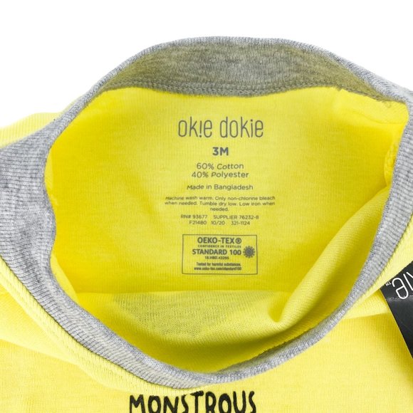 OK!E DOKIE Monstrous But Cute 2 PC Set Bodysuit + Pants OEKO-TEX 3M - Picture 7 of 11